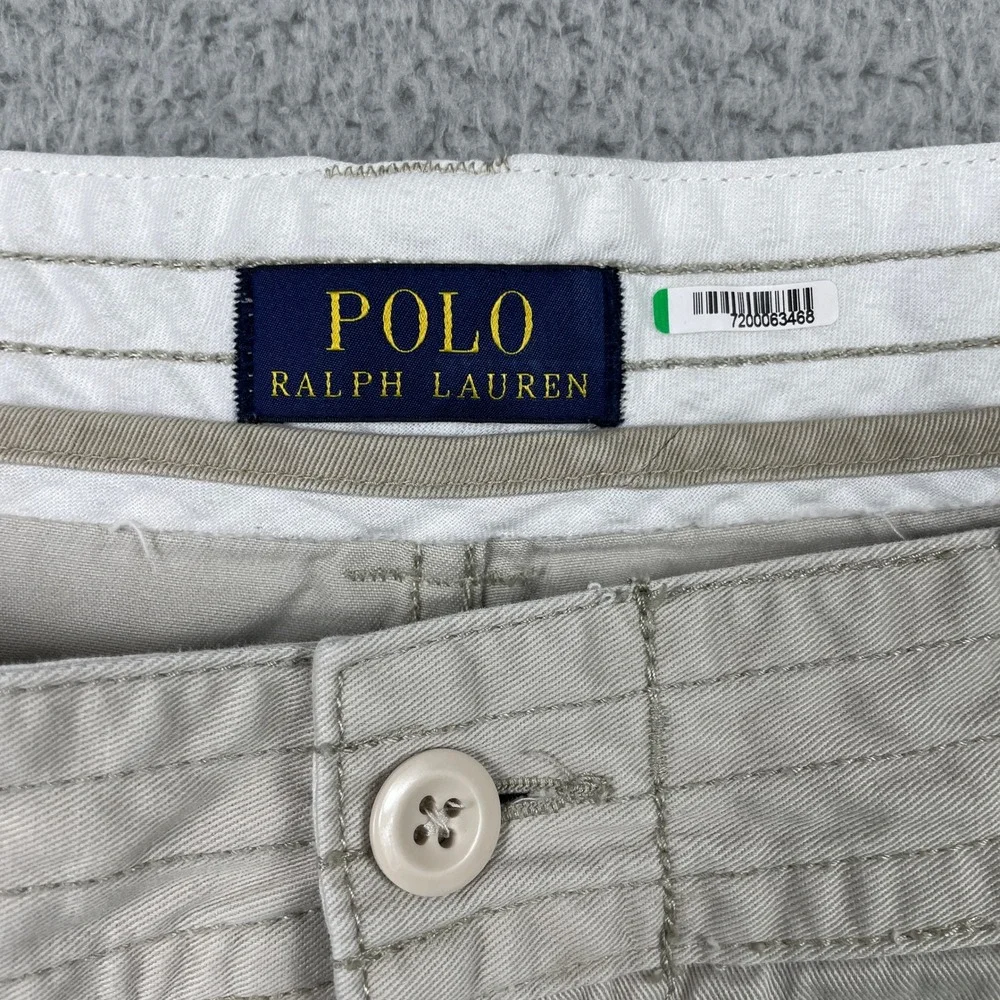 Polo Ralph Lauren Classic Chino Cargo Shorts‎ Mens 48 Tan Khaki Cotton Twill 9